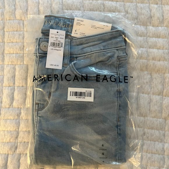 NWT American Eagle Soft Knit Jeggings, Moonstone Blue, Size 4 - Picture 3 of 4